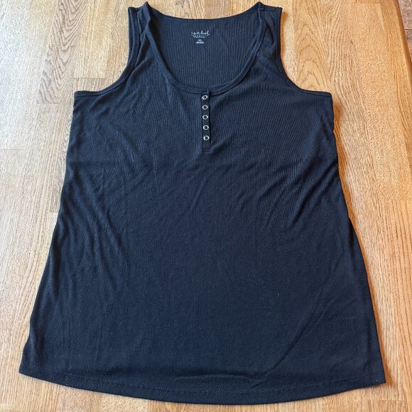 Isabel Maternity Black Ribbed Tank Top Size XXL - Picture 1 of 6